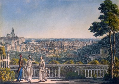 View of Prague from the garden of Strahov Monastery, 1835 by Vincenc Morstadt